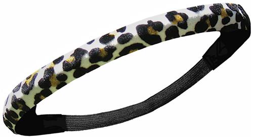 White Cheetah Glitter Headbands (Set of 10)