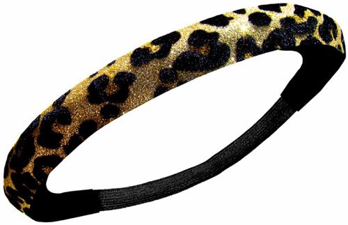 Gold Cheetah Glitter Headbands (Set of 10)