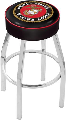 Holland United States Marine Corp Chrome Bar Stool. Free shipping.  Some exclusions apply.