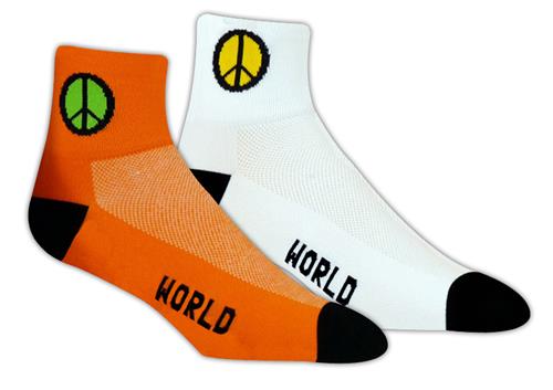 Red Lion Peace Sign High Tech 1/4 Crew Socks