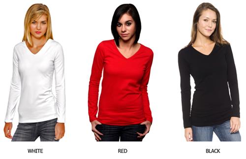 In Your Face Apparel Jr V-Neck Long Sleeve Shirts
