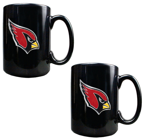 NFL Arizona Cardinals Black Ceramic Mug (Set of 2)