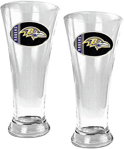 NFL Baltimore Ravens 2 Piece Pilsner Glass Set