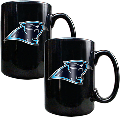 NFL Carolina Panthers Black Ceramic Mug (Set of 2)