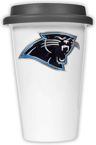 NFL Carolina Panthers Ceramic Cup with Black Lid