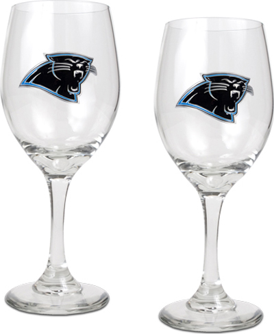 NFL Carolina Panthers 2 Piece Wine Glass Set