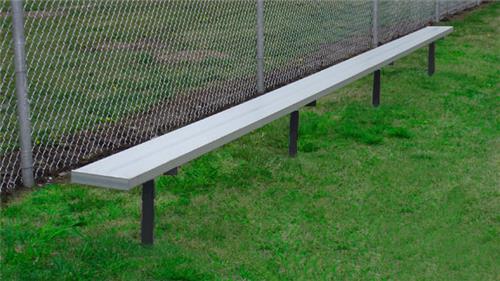 Permanent Aluminum Outdoor Benches Without Back - Soccer Equipment and Gear