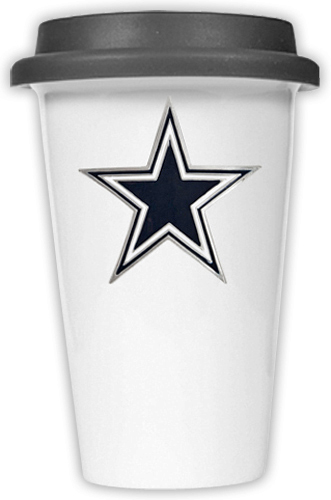 NFL Dallas Cowboys Ceramic Cup with Black Lid