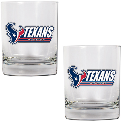 NFL Houston Texans 2 piece Rocks Glass Set