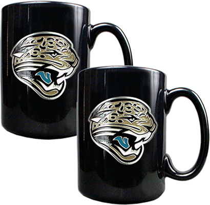 NFL Jaguars Black Ceramic Mug (Set of 2)