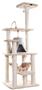 Armarkat 65" Real Wood Cat Tree With Sisal Rope, Hammock, soft-side playhouse A6501