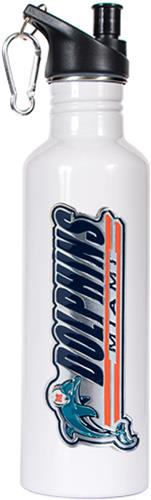NFL Miami Dolphins White Stainless Water Bottle