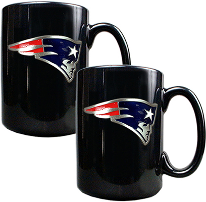 NFL Patriots Black Ceramic Mug (Set of 2)