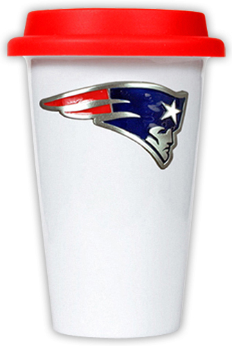 NFL Patriots Ceramic Cup with Red Lid