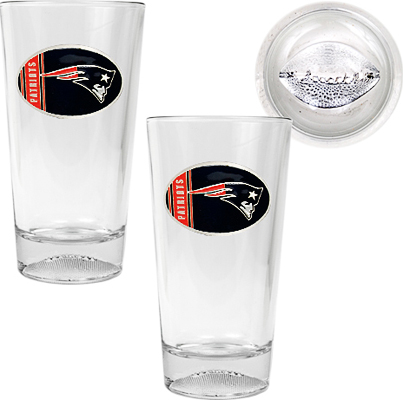 NFL Patriots 2 Piece Pint Glass Set