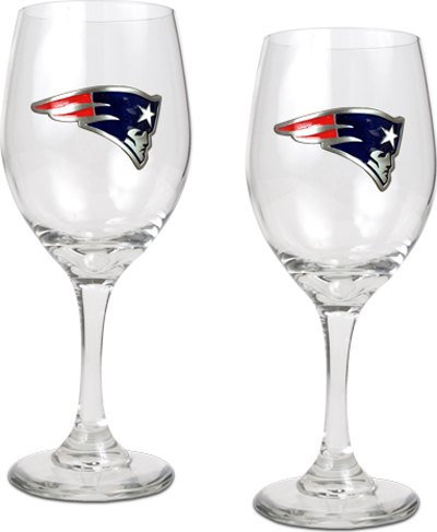 NFL Patriots 2 Piece Wine Glass Set