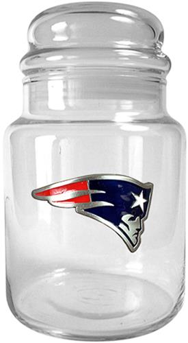 NFL Patriots Glass Candy Jar