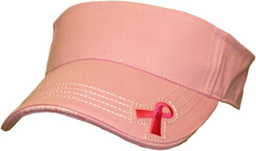 ROCKPOINT Pink Ribbon Visor. Embroidery is available on this item.