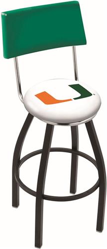 University of Miami FL Swivel Back Bar Stool. Free shipping.  Some exclusions apply.