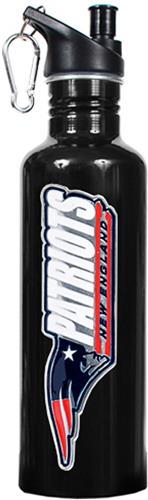 NFL Patriots Black Stainless Water Bottle