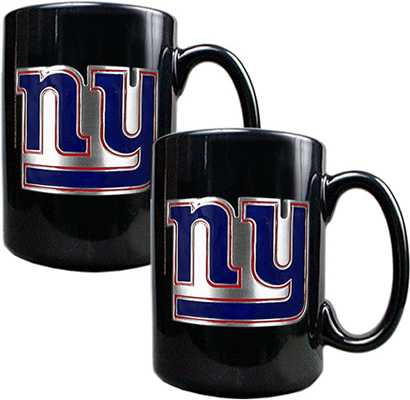 NFL New York Giants Black Ceramic Mug (Set of 2)