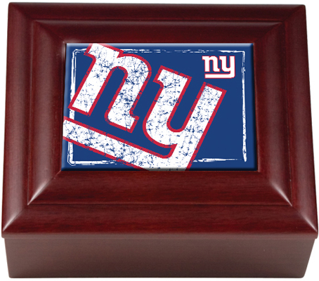 NFL New York Giants Mahogany Keepsake Box