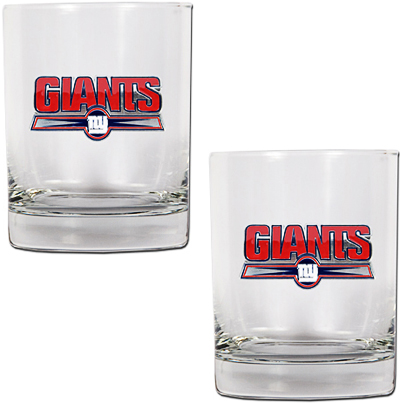 NFL New York Giants 2 piece Rocks Glass Set