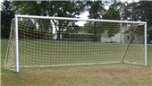 7'x21' U-12 Round Aluminum Budget Soccer Goals (PAIR)