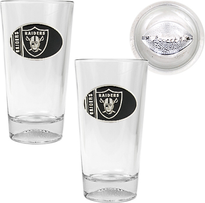 NFL Oakland Raiders 2 Piece Pint Glass Set