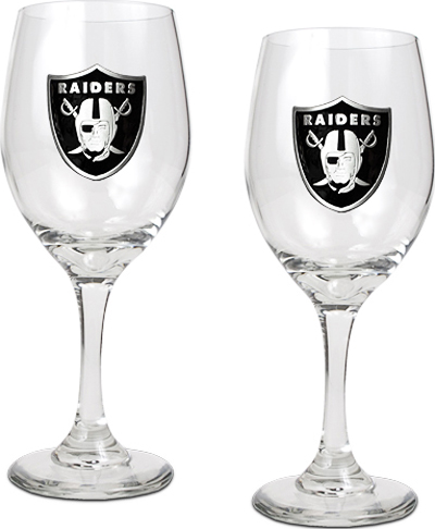 NFL Oakland Raiders 2 Piece Wine Glass Set