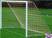5'H x 10'W x 2'T x 5'B  4" Round Aluminum Soccer Goals (PAIR)