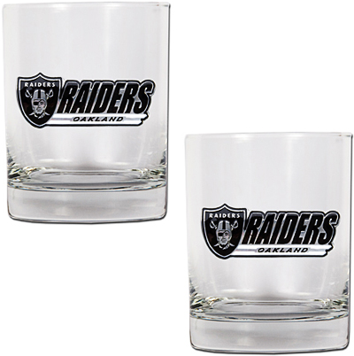 NFL Oakland Raiders 2 piece Rocks Glass Set