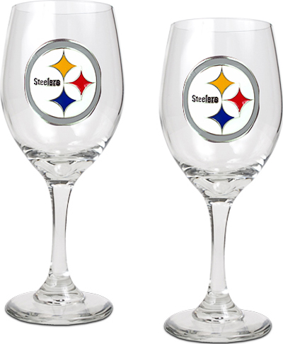 NFL Pittsburgh Steelers 2 Piece Wine Glass Set