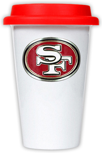 NFL San Francisco 49ers Ceramic Cup with Red Lid