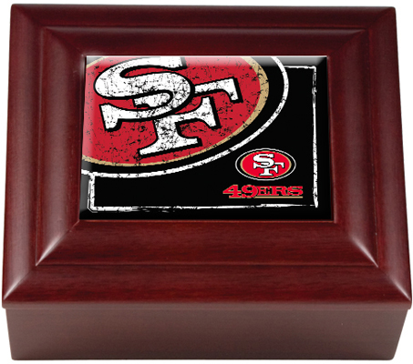 NFL San Francisco 49ers Mahogany Keepsake Box