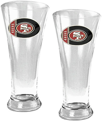 NFL San Francisco 49ers 2Pc 19oz Pilsner Glass Set