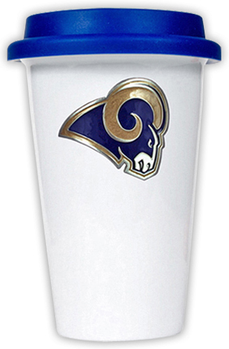 NFL St. Louis Rams Ceramic Cup with Blue Lid