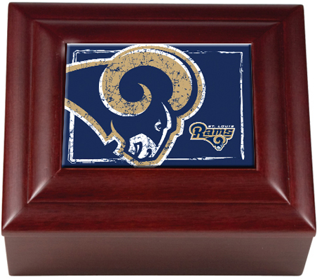 NFL St. Louis Rams Mahogany Keepsake Box