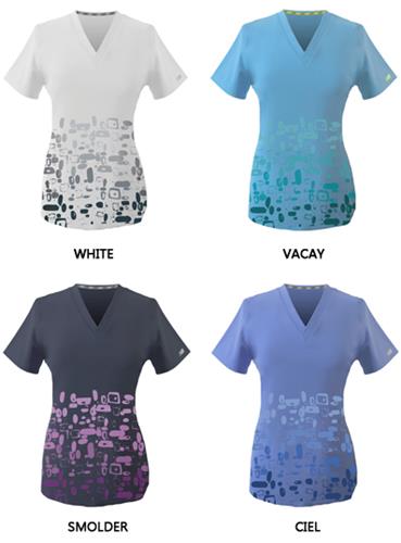 New Balance Healthcare Foursquare Scrub Tops. Embroidery is available on this item.