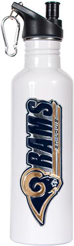 NFL St. Louis Rams White Stainless Water Bottle