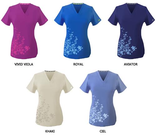 New Balance Healthcare Flutter Scrub Tops. Embroidery is available on this item.