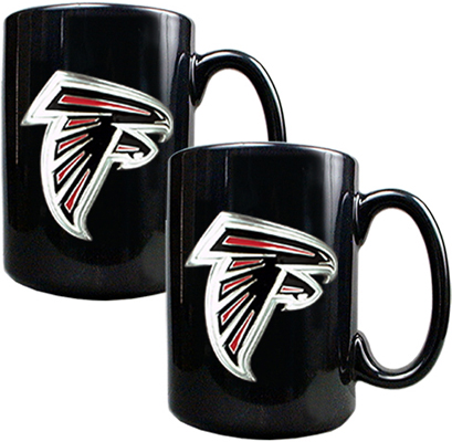 NFL Atlanta Falcons Black Ceramic Mug (Set of 2)
