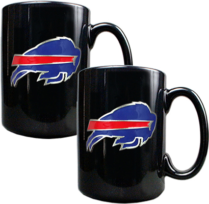 NFL Buffalo Bills Black Ceramic Mug (Set of 2)