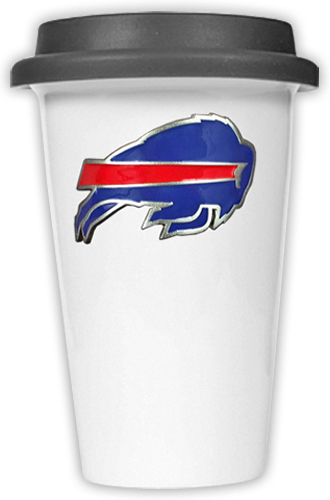 NFL Buffalo Bills Ceramic Cup with Black Lid