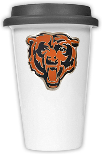 NFL Chicago Bears Ceramic Cup with Black Lid