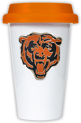 NFL Chicago Bears Ceramic Cup with Orange Lid