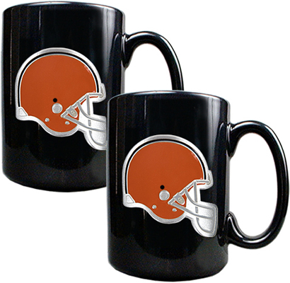 NFL Cleveland Browns Black Ceramic Mug (Set of 2)