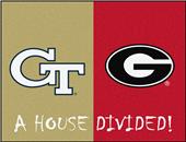 Fan Mats Georgia Tech/Georgia House Divided Mat