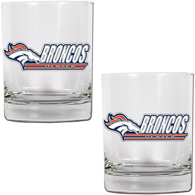 NFL Denver Broncos 2 piece Rocks Glass Set