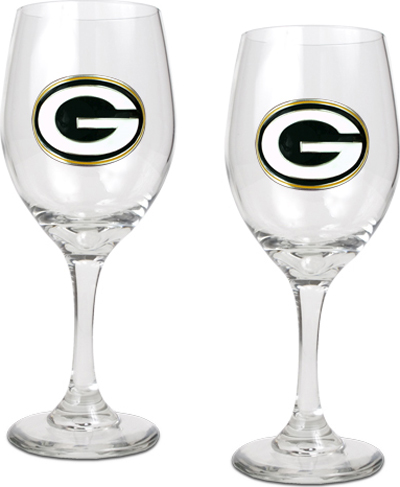 NFL Green Bay Packers 2 Piece Wine Glass Set